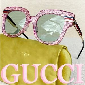 Pink Glitter Square Sunglasses | Poshmark